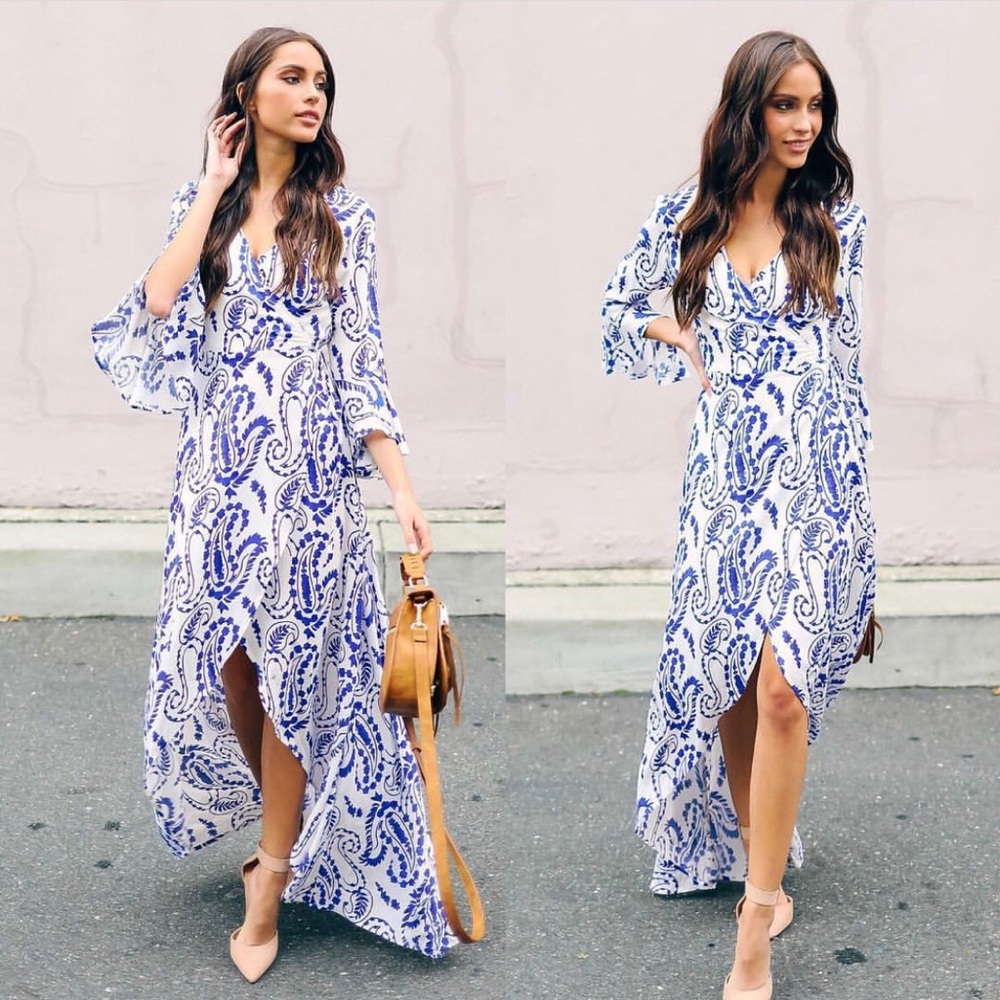 Mykonos High Low Wrap Maxi Dress- Vici
